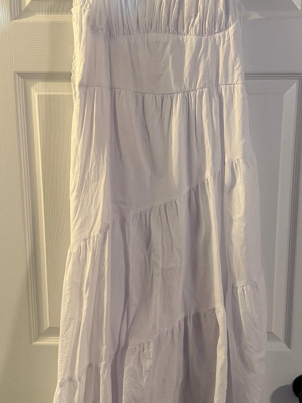 Francesca's Collections White Tiered Maxi Skirt